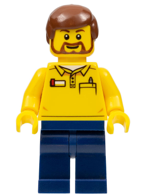 LEGO Store Employee, Dark Blue Legs, Brown Beard – МАРКА ЛЕГО