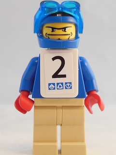 Snowboarder, Blue Shirt, Tan Legs, White Vest, Number 2 Sticker on Both Sides – СПОРТ