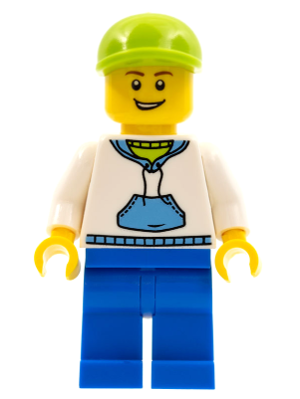 White Hoodie with Medium Blue Pocket, Blue Legs, Lime Short Bill Cap – ПРАЗНИЦИ И СЪБИТИЯ