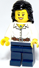 Female White Blouse with Belt, Dark Blue Legs – ПРАЗНИЦИ И СЪБИТИЯ