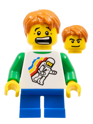 Classic Space Minifigure Floating Pattern, Blue Short Legs, Dark Orange Short Tousled Hair – ПРАЗНИЦИ И СЪБИТИЯ