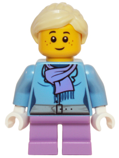 Medium Blue Jacket with Light Purple Scarf, Medium Lavender Short Legs, Bright Light Yellow Ponytail and Swept Sideways Fringe – ПРАЗНИЦИ И СЪБИТИЯ