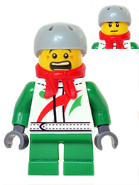 Octan - Jacket with Red and Green Stripe, Green Short Legs, Red Bandana, Helmet Sports with Vent Holes, Brown Eye Corner Crinkles – ПРАЗНИЦИ И СЪБИТИЯ