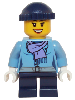 Medium Blue Jacket with Light Purple Scarf, Dark Blue Short Legs, Dark Blue Knit Cap – ПРАЗНИЦИ И СЪБИТИЯ