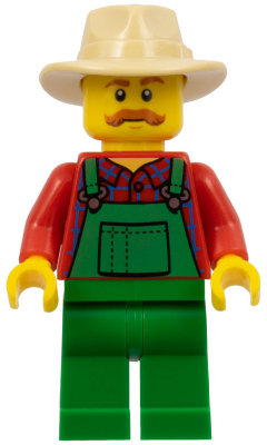 Farmer - Green Overalls over Red Plaid Shirt, Green Legs, Tan Fedora, Moustache – ПРАЗНИЦИ И СЪБИТИЯ