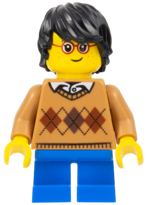 Child - Boy, Medium Nougat Argyle Sweater, Blue Short Legs, Black Tousled Hair, Glasses, Freckles – ПРАЗНИЦИ И СЪБИТИЯ