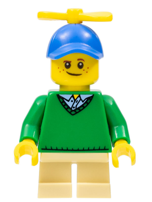 Boy - Freckles, Green Sweater, Tan Short Legs, Blue Cap with Tiny Yellow Propeller – ПРАЗНИЦИ И СЪБИТИЯ