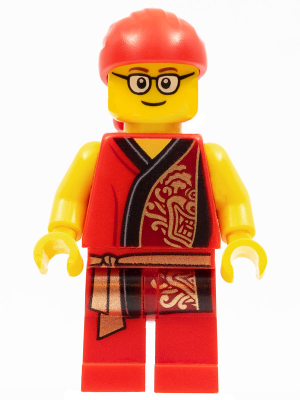 Lion Dance Musician, Red Head Wrap, Glasses, Red Robe with Gold Dragon – ПРАЗНИЦИ И СЪБИТИЯ
