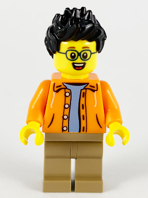 Man, Black Spiky Hair, Glasses, Orange Jacket, Sand Blue Shirt, Dark Tan Legs – ПРАЗНИЦИ И СЪБИТИЯ