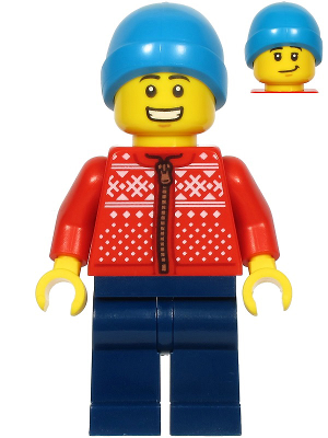 Man, Red Winter Jacket, Dark Blue Legs, Dark Azure Beanie – ПРАЗНИЦИ И СЪБИТИЯ