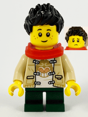 Child - Boy, Tan Tang Jacket, Dark Green Short Legs, Black Spiked Hair, Freckles, Red Scarf – ПРАЗНИЦИ И СЪБИТИЯ
