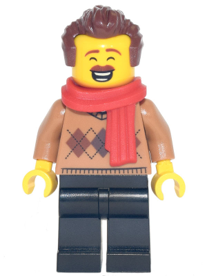 Dad - Medium Nougat Argyle Sweater, Red Scarf, Black Legs, Reddish Brown Hair – ПРАЗНИЦИ И СЪБИТИЯ