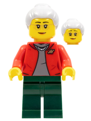 Grandmother, Red Jacket, Dark Bluish Gray Shirt, Dark Green Legs, Light Bluish Gray Hair, Glasses – ПРАЗНИЦИ И СЪБИТИЯ