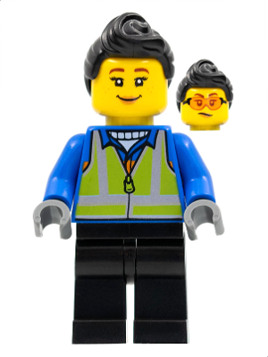 Woman, Black Hair, Blue Coat, Lime Safety Vest, Black Legs – ПРАЗНИЦИ И СЪБИТИЯ