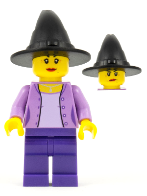 Woman, Medium Lavender Jacket with Necklace, Dark Purple Legs, Black Wizard / Witch Hat – ПРАЗНИЦИ И СЪБИТИЯ