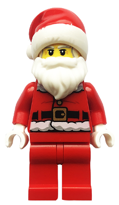 Santa - Red Fur Lined Jacket with Button and Candy Cane on Back, Red Legs, Gray and White Bushy Eyebrows, Thick Moustache – ПРАЗНИЦИ И СЪБИТИЯ