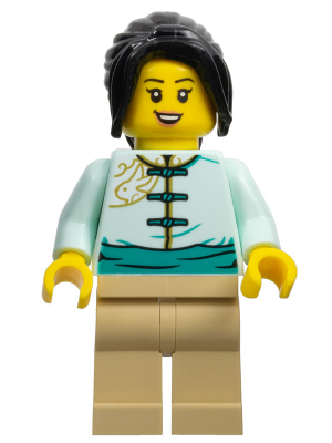 Lunar New Year Parade Participant - Female, Light Aqua Tang Jacket, Tan Legs, Black Hair – ПРАЗНИЦИ И СЪБИТИЯ