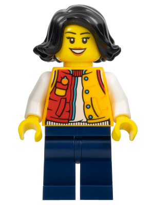Lunar New Year Parade Spectator - Female, Red and Bright Light Orange Jacket, Dark Blue Legs, Black Hair – ПРАЗНИЦИ И СЪБИТИЯ