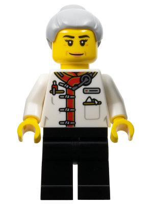 Restaurant Worker - Female, White Uniform Jacket, Black Legs, Light Bluish Gray Hair with Top Knot Bun – ПРАЗНИЦИ И СЪБИТИЯ