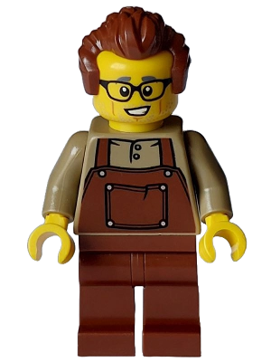Man - Reddish Brown Hair, Dark Tan Shirt, Reddish Brown Overalls and Legs, Black Glasses – ПРАЗНИЦИ И СЪБИТИЯ