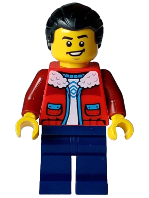 Man - Red Jacket with White Fleece Collar, Dark Blue Legs, Black Hair Ponytail – ПРАЗНИЦИ И СЪБИТИЯ