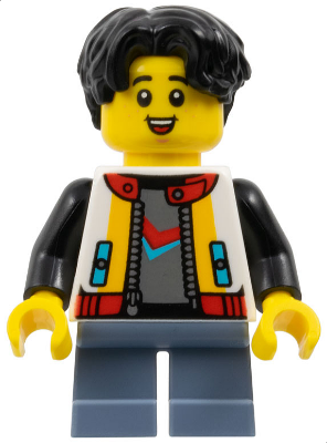 Child - Boy, White Jacket with Black Sleeves, Sand Blue Short Legs, Black Hair – ПРАЗНИЦИ И СЪБИТИЯ