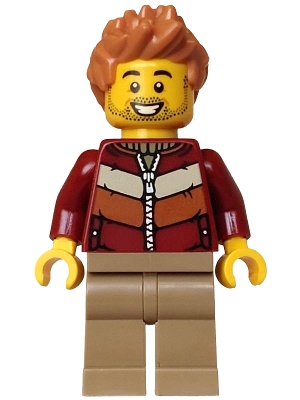 Holiday Express Train Passenger - Male, Dark Red Jacket, Dark Tan Legs, Medium Nougat Hair – ПРАЗНИЦИ И СЪБИТИЯ