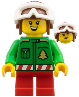 Elf - Green Jacket with Christmas Trees, Reddish Brown Helmet, White Goggles – ПРАЗНИЦИ И СЪБИТИЯ