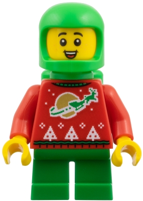 Elf - Red Holiday Sweater with Reindeer, Bright Green Helmet and Air Tanks – ПРАЗНИЦИ И СЪБИТИЯ