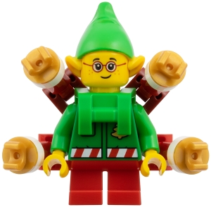 Elf - Green Jacket with Christmas Trees, Bright Green Neck Bracket with Robot Arms – ПРАЗНИЦИ И СЪБИТИЯ