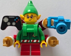 Elf - Green Jacket with Christmas Trees, Bright Green Neck Bracket with Robot Arms and Utensils – ПРАЗНИЦИ И СЪБИТИЯ