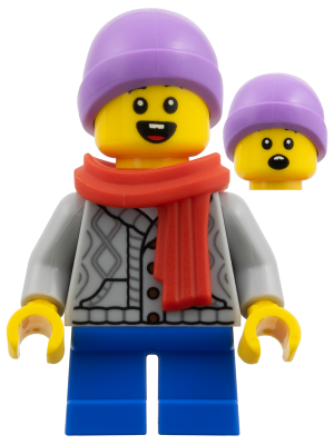 Boy - Medium Lavender Beanie, Red Scarf, Light Bluish Gray Cardigan, Blue Short Legs – ПРАЗНИЦИ И СЪБИТИЯ