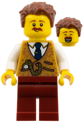 Shopkeeper - Reddish Brown Hair, Moustache, Pearl Gold Vest, Dark Red Legs – ПРАЗНИЦИ И СЪБИТИЯ