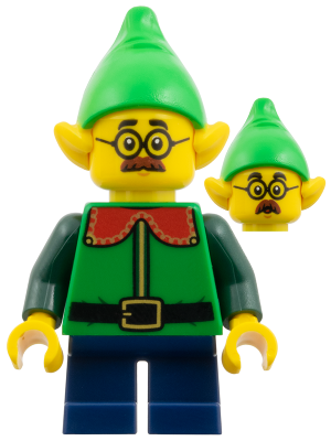 Elf - Bright Green Hat, Green Shirt with Red Collar, Dark Blue Short Legs – ПРАЗНИЦИ И СЪБИТИЯ