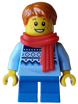 Carol Choir Saxophone Player - Boy, Bright Light Blue Knit Fair Isle Sweater – ПРАЗНИЦИ И СЪБИТИЯ