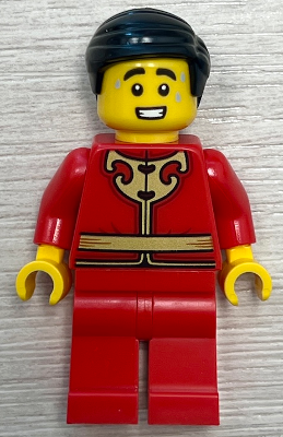 Man - Red Tang Jacket with Gold Chinese Scrollwork, Red Legs, Black Smooth Hair – ПРАЗНИЦИ И СЪБИТИЯ