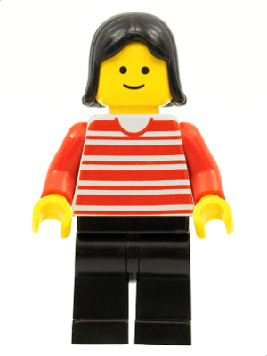 Horizontal Lines Red - Red Arms - Black Legs, Black Female Hair – ГРАДСКИ