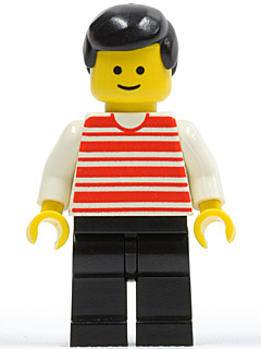Horizontal Lines Red - White Arms - Black Legs, Black Male Hair – ГРАДСКИ