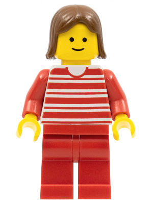 Horizontal Lines Red - Red Arms - Red Legs, Brown Female Hair – ГРАДСКИ