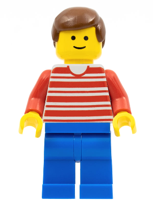 Horizontal Lines Red - Red Arms - Blue Legs, Brown Male Hair – ГРАДСКИ