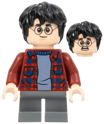 Harry Potter - Dark Red Plaid Flannel Shirt, Dark Bluish Gray Short Legs – ХАРИ ПОТЪР