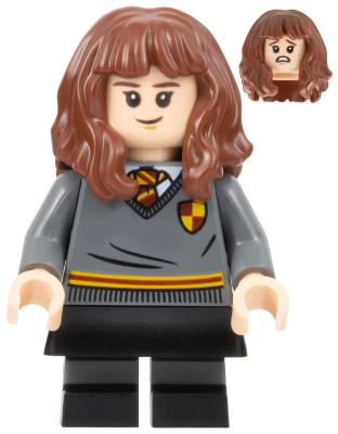 Hermione Granger - Gryffindor Sweater with Crest, Black Skirt, Black Short Legs with Dark Bluish Gray Stripes – ХАРИ ПОТЪР