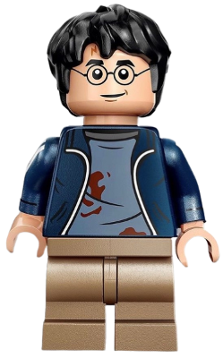 Harry Potter - Dark Blue Open Jacket with Tears and Blood Stains, Printed Arms, Dark Tan Medium Legs – ХАРИ ПОТЪР