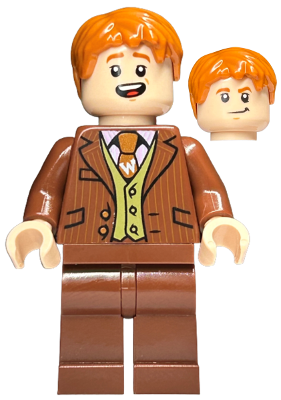 Fred Weasley - Reddish Brown Suit, Dark Orange Tie, Grin / Smiling – ХАРИ ПОТЪР