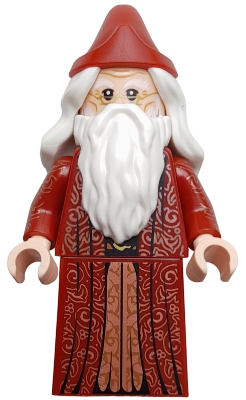 Albus Dumbledore - Dark Red Robe, White Hair, Printed Arms – ХАРИ ПОТЪР