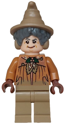 Professor Pomona Sprout - Dirty Cloak, Dark Green Holly Brooch, Dark Tan Legs – ХАРИ ПОТЪР