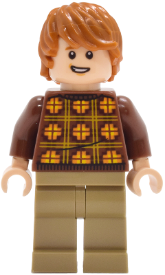 Ron Weasley - Reddish Brown Sweater with Yellow and Orange Plaid – ХАРИ ПОТЪР