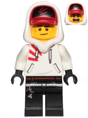 Jack Davids - White Hoodie with Cap and Hood (Lopsided Smile / Scared) – СКРИТАТА СТРАНА