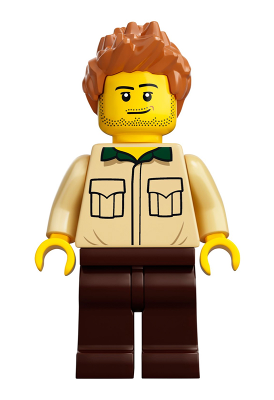Dad, Stubble, Shirt with Dark Green Collar, Medium Nougat Hair Spiked – ЛЕГО ИДЕИ