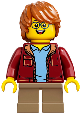 Child - Boy, Dark Red Jacket, Dark Tan Short Legs, Dark Orange Tousled Hair, Glasses – ЛЕГО ИДЕИ